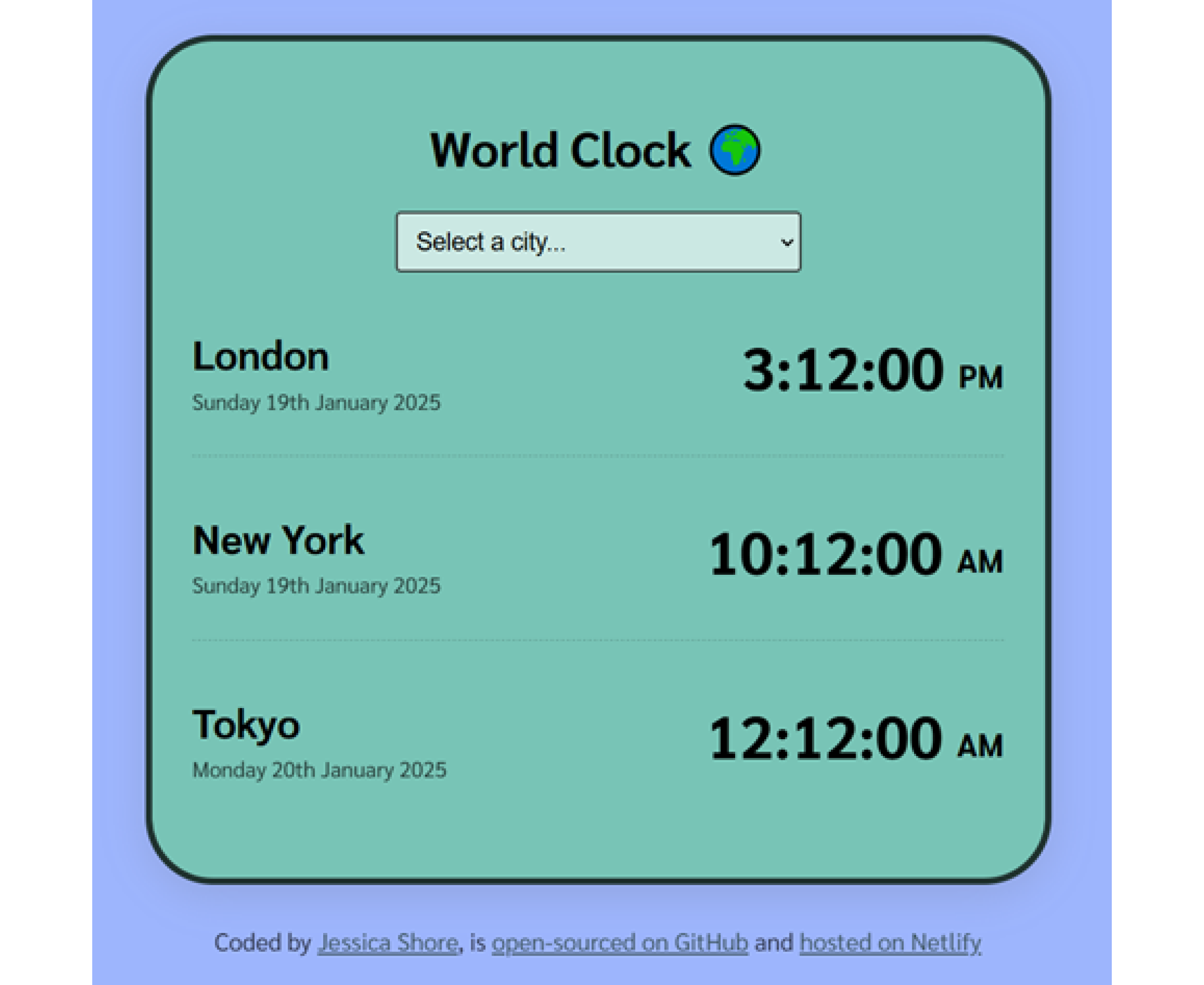 world clock project